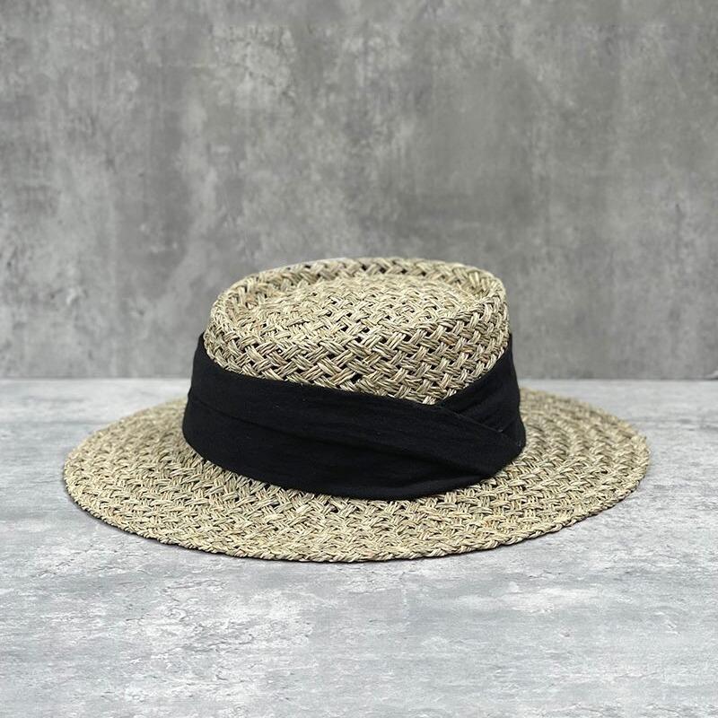 Internet Celebrities Ins French Concave Hat Female Seaweed Woven Straw Hat Travel Vacation Beach Shade British Top Hat