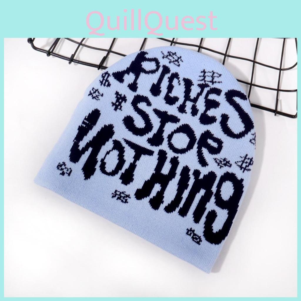 Knit Hat For Winter Outdoor Sports With Letter Embroidery Design For Casual Streetwear