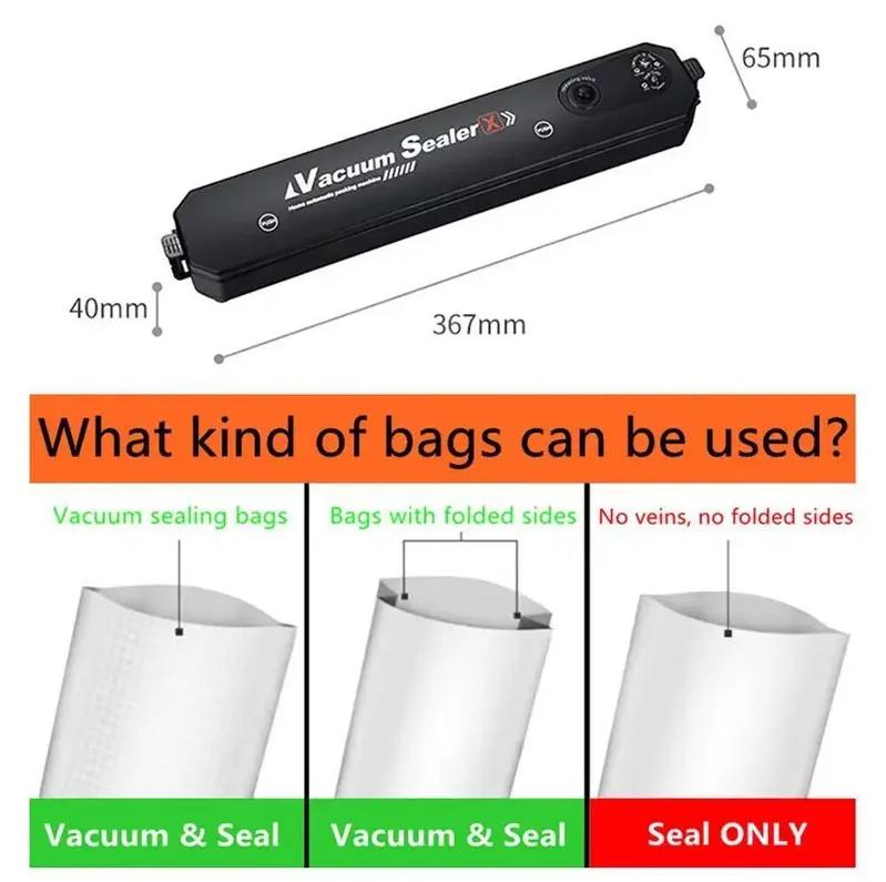 Automatic Vacuum Sealer (Portable Vacuum Sealer), the Ultimate Tool for Keeping Food Fresh and Storing Items, Kitchen Appliance, Sealing Bags