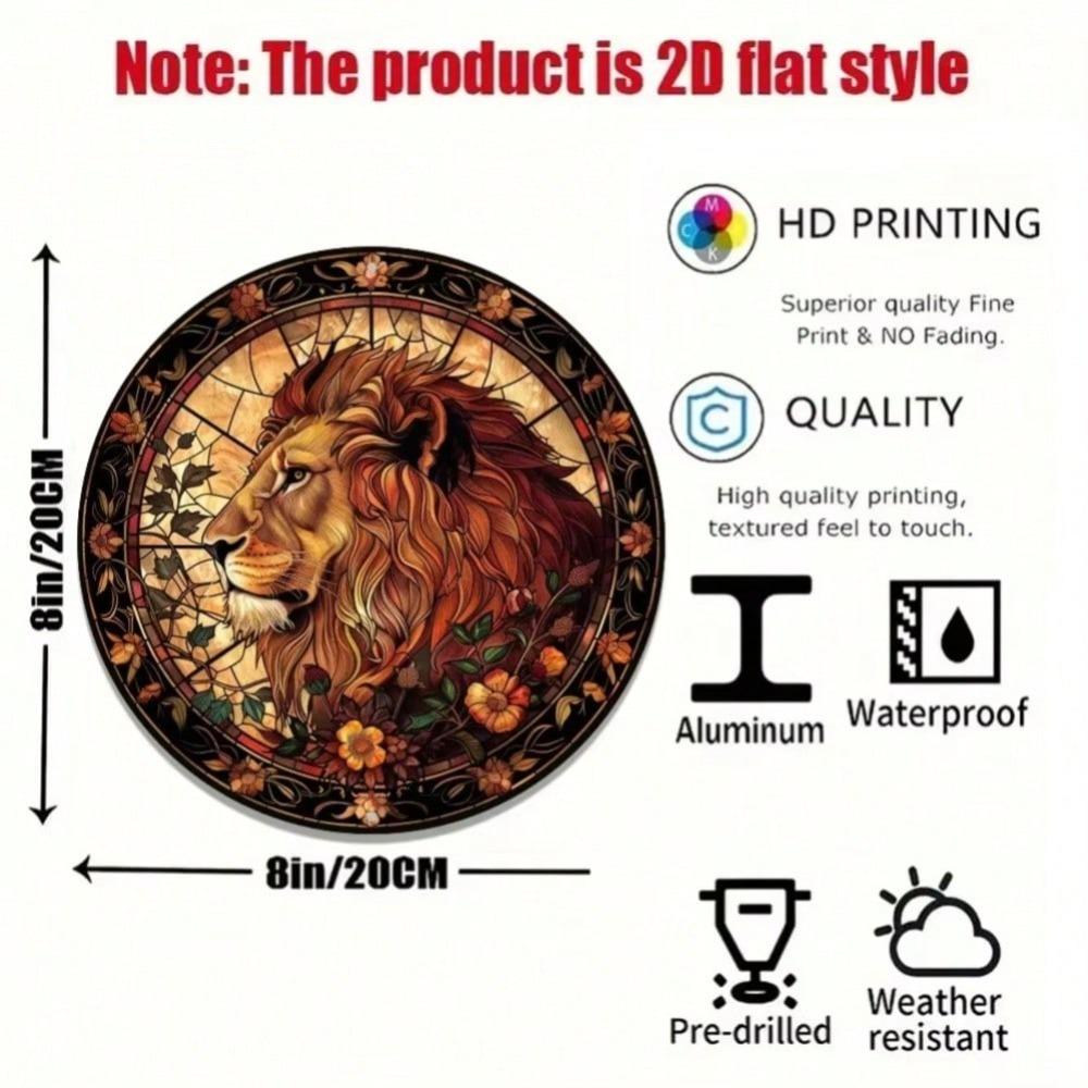 Lion Metal Tin Sign Wall Art Decor for Home Office Garage
