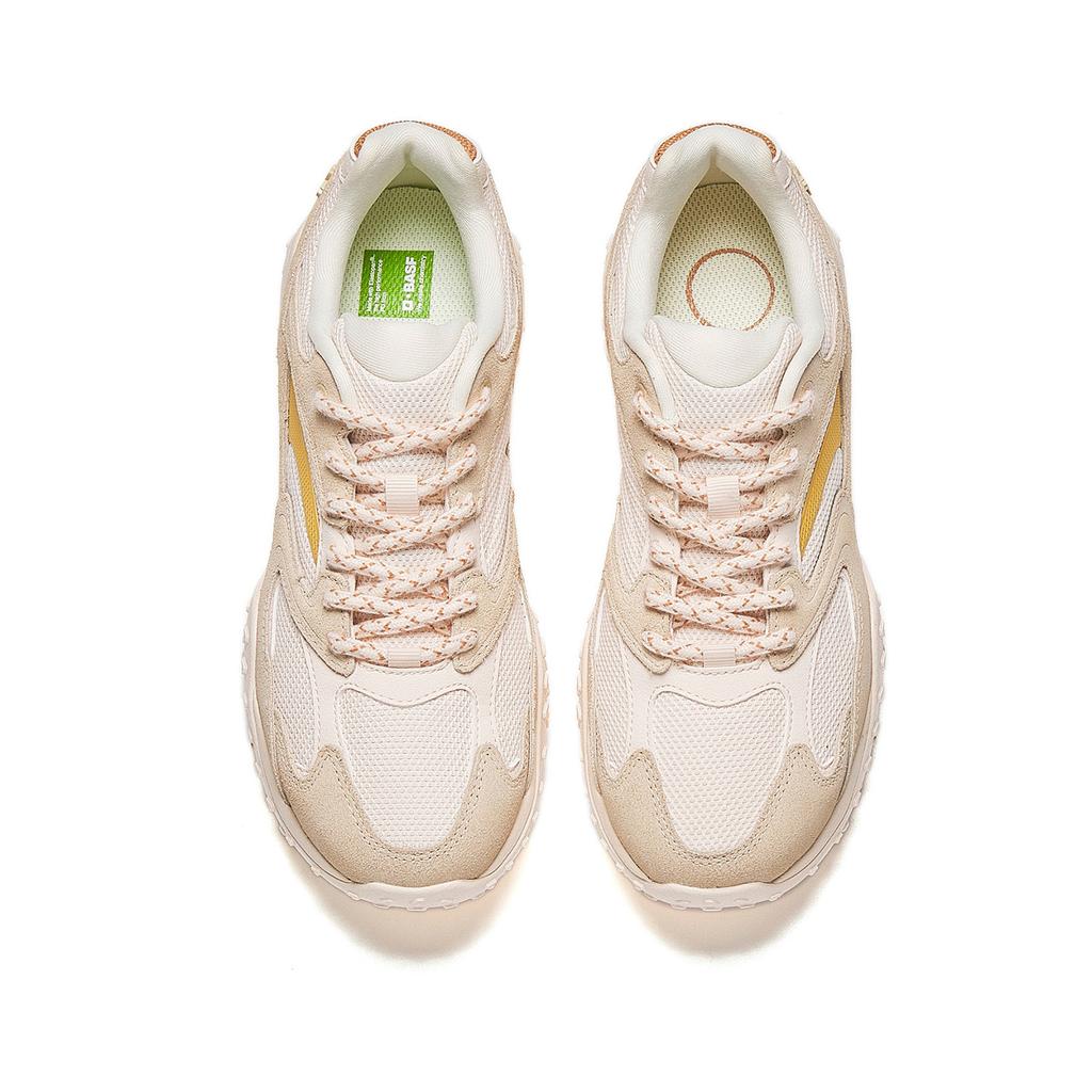 Anta Lingyu Retro Thin Sole Trendy Sports Wear Resistant Lightweight Low Top Casual Shoes Kids Casual Shoes White Brown 922618883-5