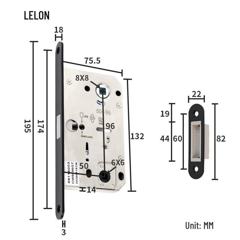 5096 Italian Minimalist Silent Magnetic Lock for Bedroom/Bathroom Doors