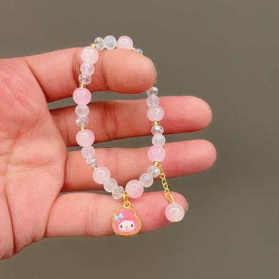 Cartoon Cute Sanrio  Bracelet Girls Kawaii Bracelet Creative Hello Kitty Beaded Bracelet Girl Gifts