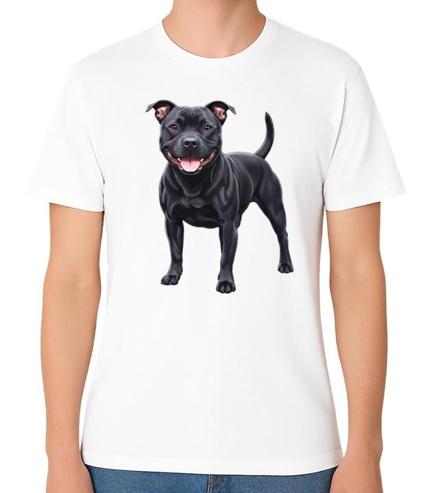Staffordshire Bull Terrier T-Shirt Black Dog Gift Graphic Unisex Staffy Tee S