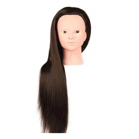 Stojan na vystavení zapletených vlasů Hlava figuríny s vlasy Lidské vlasy Rovné 25" Profesionální kadeřnická hlava pro kadeřníky stylisty A