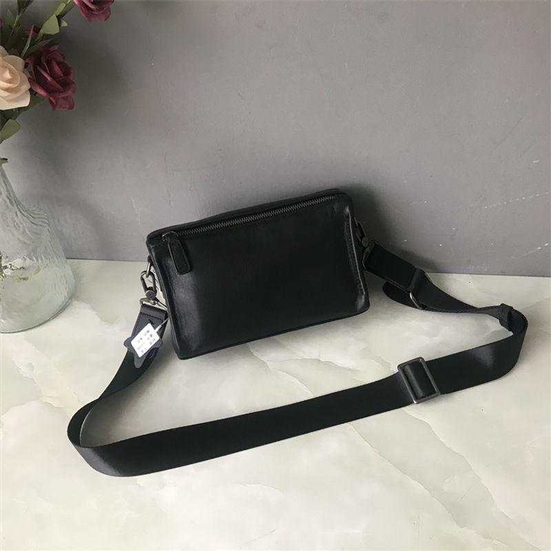 

Men Genuine Leather Shoulder Bag Casual Crossbody Bag Black
