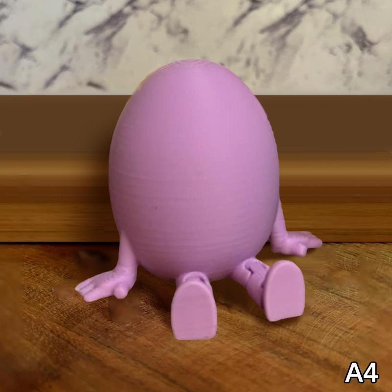 Articulated Bunny Egg Figurine Easter Decoration Movable Leg Joint Egg Statue Home Office Desktop Ornament And Gift