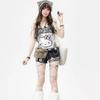 Women's Vintage Y2K Halter Tank Tops Sexy Streetwear Subculture Leopard Patchwork Kawaii Vest Women's Lace