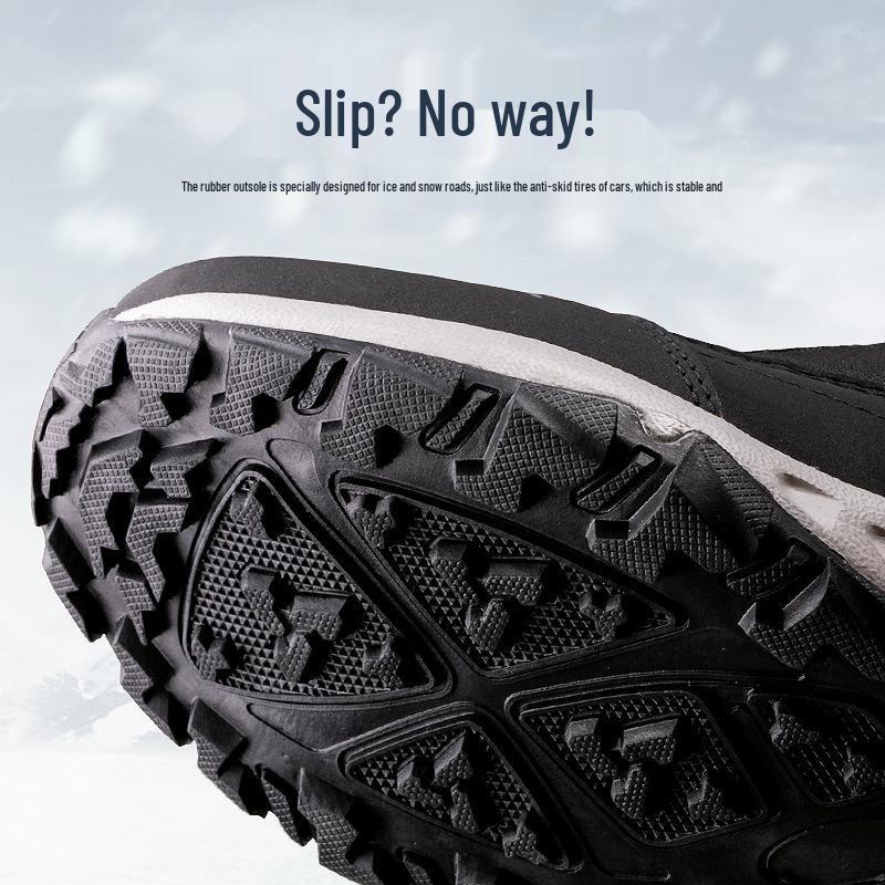 2025 Winter Thickened Anti-Slip Snow Boots with Velvet Lining for Couples - Waterproof Men's and Women's Short Styles