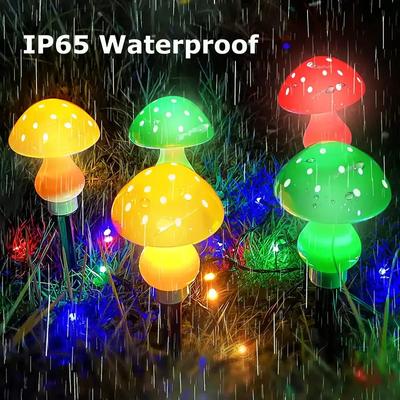 Solar Mushroom Light Multi-Color Changing LED Outdoor Flowers Garden Courtyard Yard Patio Outside Christmas Holiday Decor LED Lights