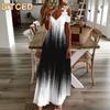 Fashion Summer Spring Short Sleeve V-Neck Casual Dresses