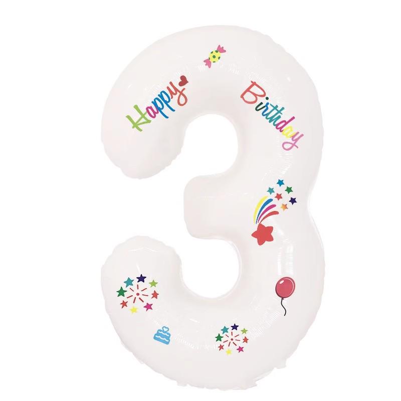 32" Children's First Birthday Number Balloon - Helium-Filled Aluminum Photo Prop