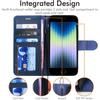iPhone SE 2022 5G / 2020, iPhone 8/7/6 Leather Wallet Case, Flip Case Cover, Card Holder, Stand, Wrist Strap - PU Leather, Magnetic Closure Case