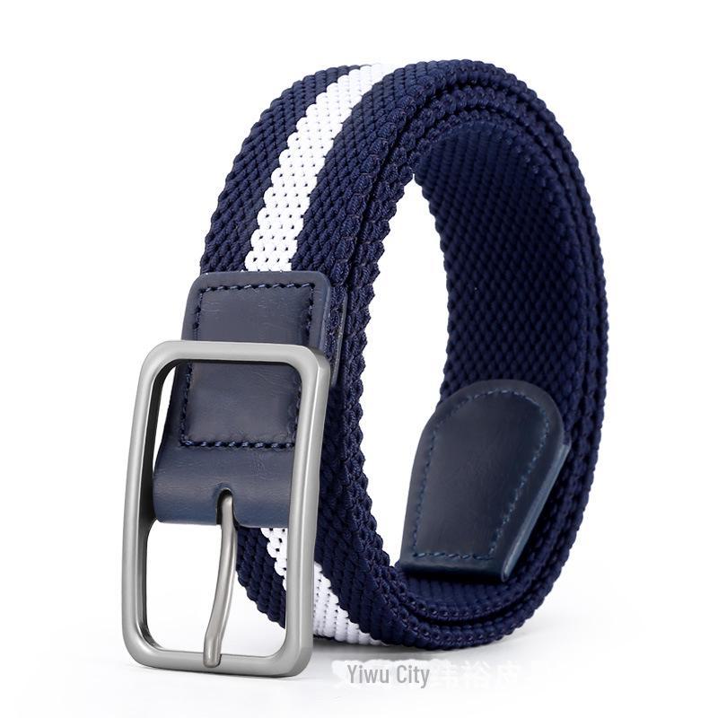 Curele pentru bărbați, multicolore, respirabile, țesute, elastice, din pânză, cu cataramă cu pin - Stil casual