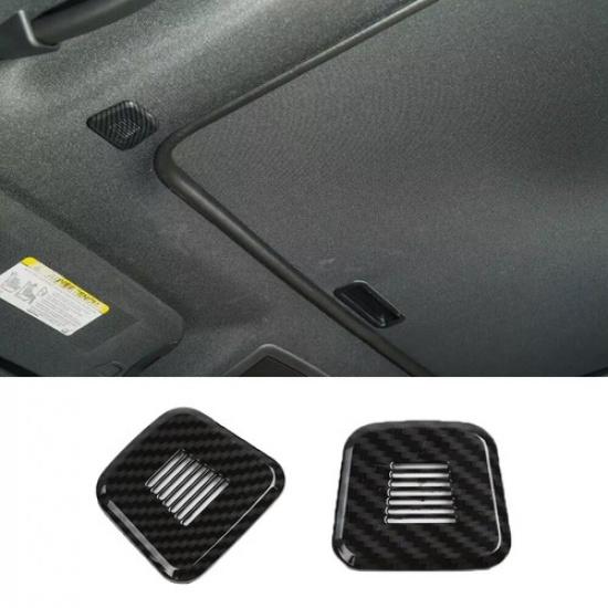 

2X Carbon Car Microphone Cover Trims Bezels for Dodge Challenger 15+/Charger 11+