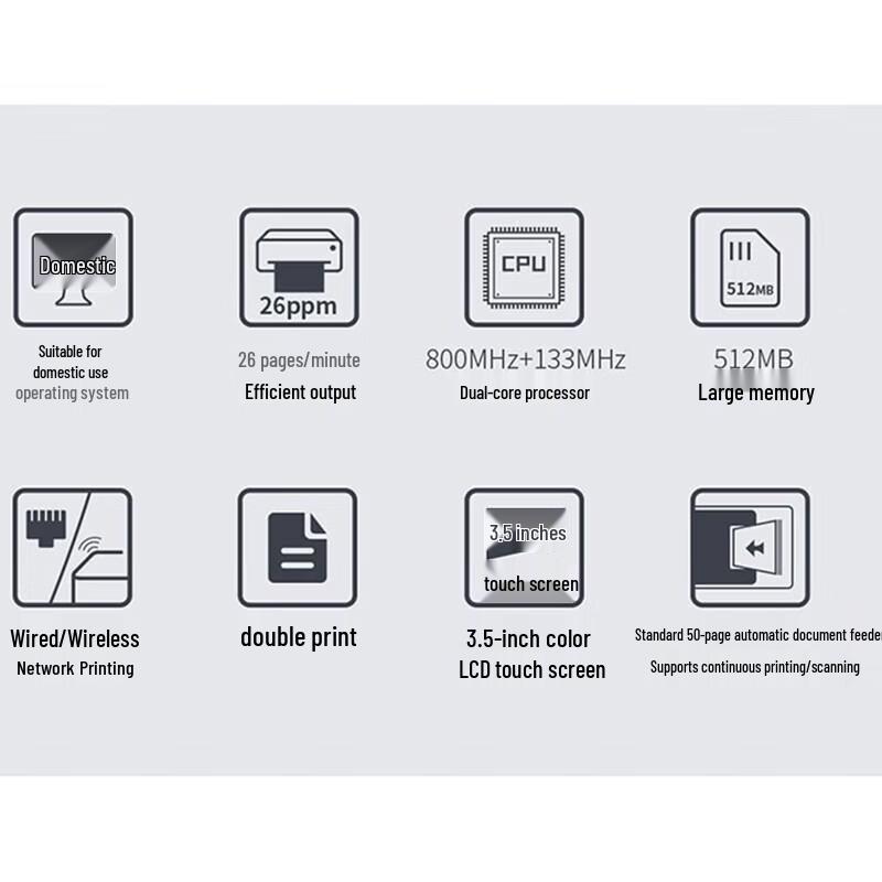 Lenovo MC2600DNW A4 Color Laser Multifunction Printer CN Plug (adapter Included)