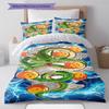 Shenron Pattern Bedding,Quilt Set Quilt Cover Pillowcase Home Birthday Gift (1 * duvet cover + 2 * pillowcase, without core)