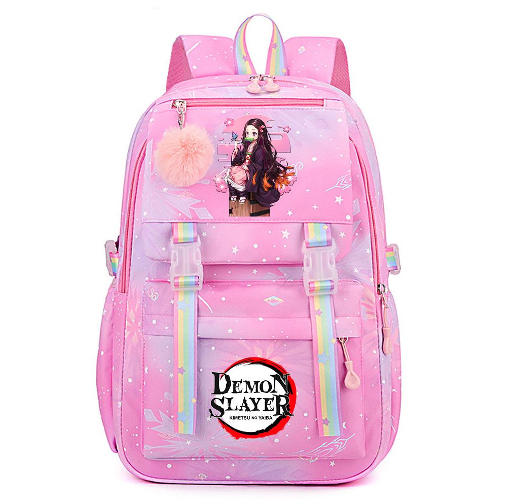 

Cartoon Cute Demon Slayer Printed Large Capacity Backpack for Teenager Student Bagpack Bookbag Travel Bag Gift