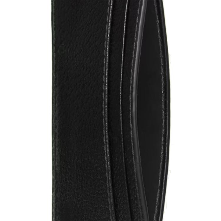 Gucci Solid Color Minimalist Gold Trim Leather Card Holder Men Accessories Black 700469-DJ20G-1000