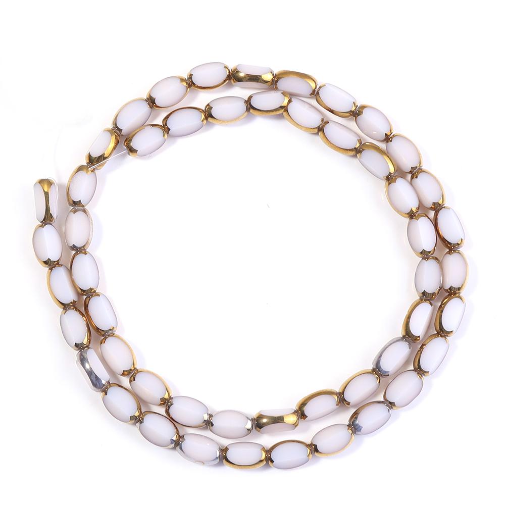 1 Strand 4x7mm Faceted Oval Crystal Beads Colorful Loose Spacer Glass Rice Beads For DIY Handmade Bracelet Necklace Accessories