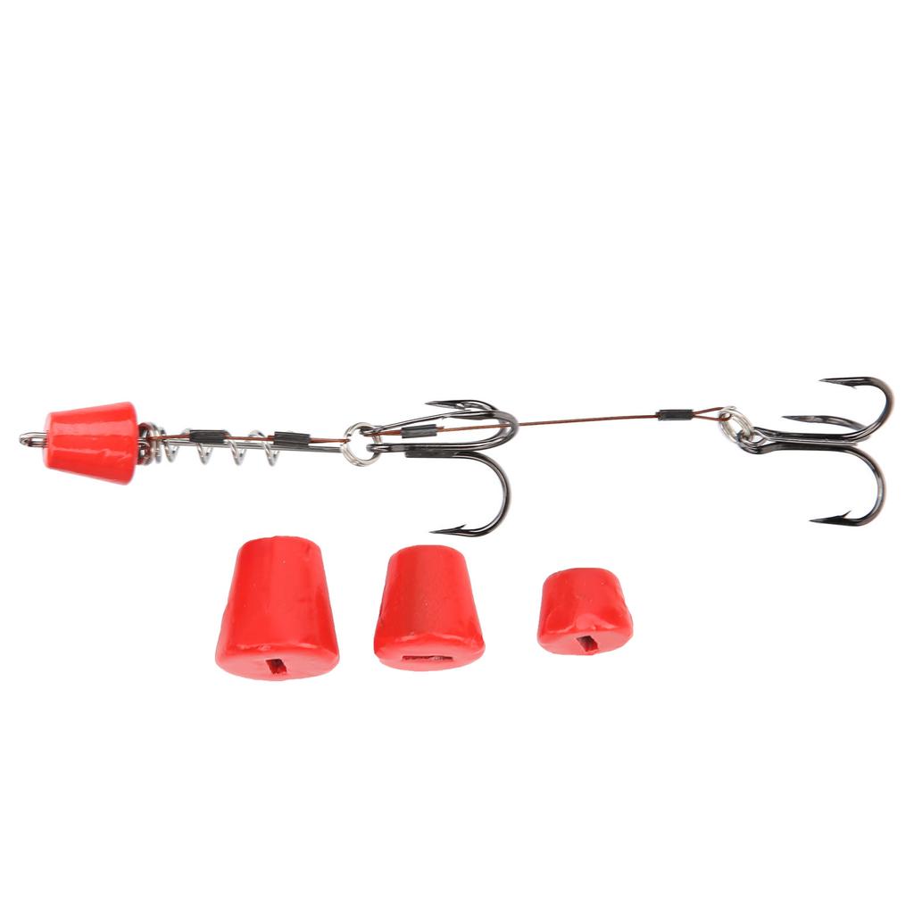 Portable Fishing Steel Wire Fishing Rigs with Treble Fish Hooks Lure Set Accessory