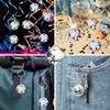 WTEMPO Bling Mini Disco Ball Keychains Party Favors IY Party Decorations Retro Keychain Set Car Key/Door Key/Bag/Christmas Tree Hanging Pendants