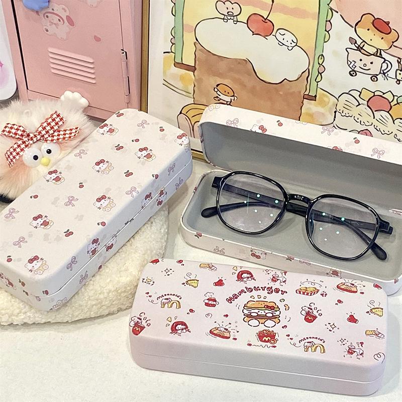 Cartoon Cute  Glasses Case Portable Contact Lens Storage Box For Women Anime Kawaii Sunglasses Protective Case Gifts