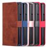 Fashion Business Sle Bla Flip Skin Feel Leather Phone Case for Samsung Galaxy Z Fold 7 6 5 4 3 Bracket Wallet Shockproof Cover