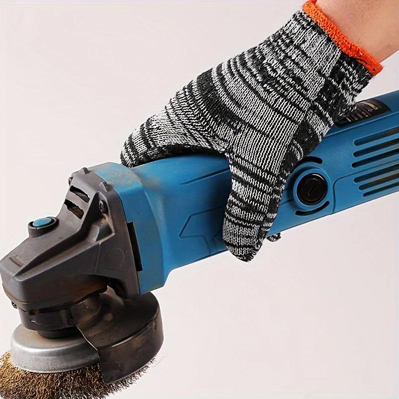 6/12 Paar Arbeitshandschuhe Schmutzabweisend Autowartung Outdoor Camping Klettern Strick Atmungsaktiv Schutz Arbeitshandschuhe