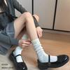 Lolita Girls Solid Color Socks Loose Long Summer Socks Middle Tube Japanese College Princess Socks Sweet JK Streetwear Hosiery