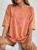 The DevilS Mood Letters Printing Washed TShirts Womens Cotton Short Sleeve Tops Street ONeck Oversize T Shirt Summer Clothes