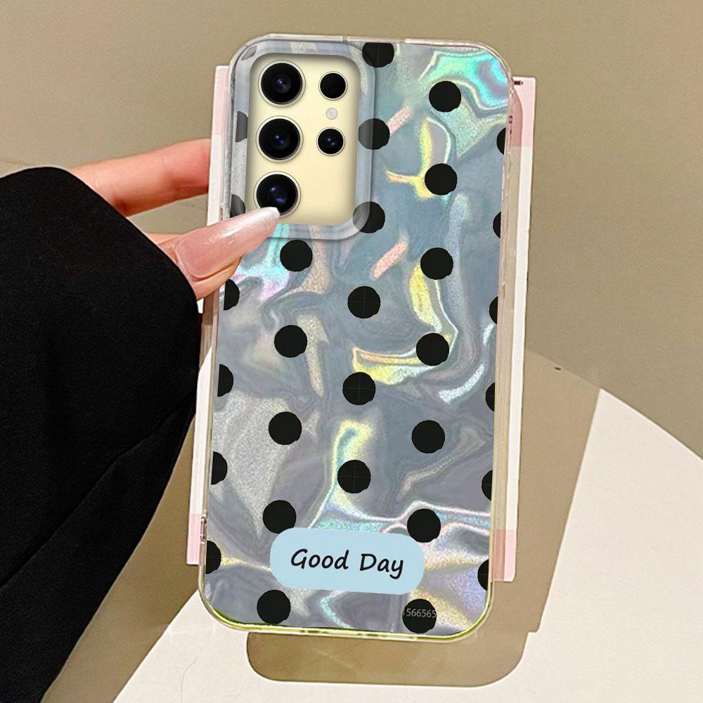 Colorful Classic Black Dots Phone Case for Samsung Galaxy S25 S24 S23 S22 S21 FE Plus Ultra S25+ S24+ Shell Silicone Back Cover