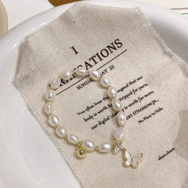 Baroque Freshwater Pearl Necklace Women S Summer Temperament Design Butterfly Collarbone Chain Irregular Pearl Neck Chain