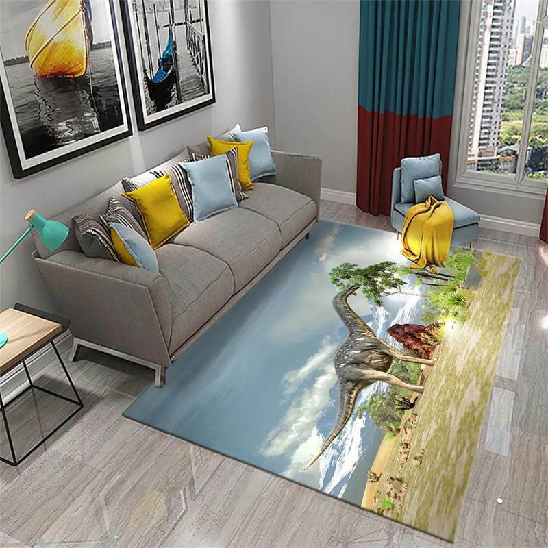 3D Dinosaur Carpet Cute Animal Rug Jurassic Park Floor Mat For Kitchen Bathroom Entrance Hallway Decor Living Room Tea Table Mat