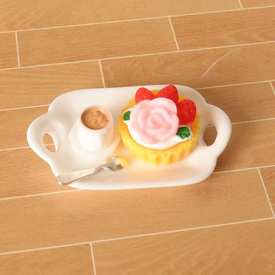 1:12 Dollhouse Afternoon Tea Coffee Cake Dessert Kit Dollhouse Simulation Food Decoration Dolls House Kitchen Accessories