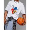 Crew Neck T Shirt White Year Of The Horse Run Wild Horse Head Graphic For Casual Wear