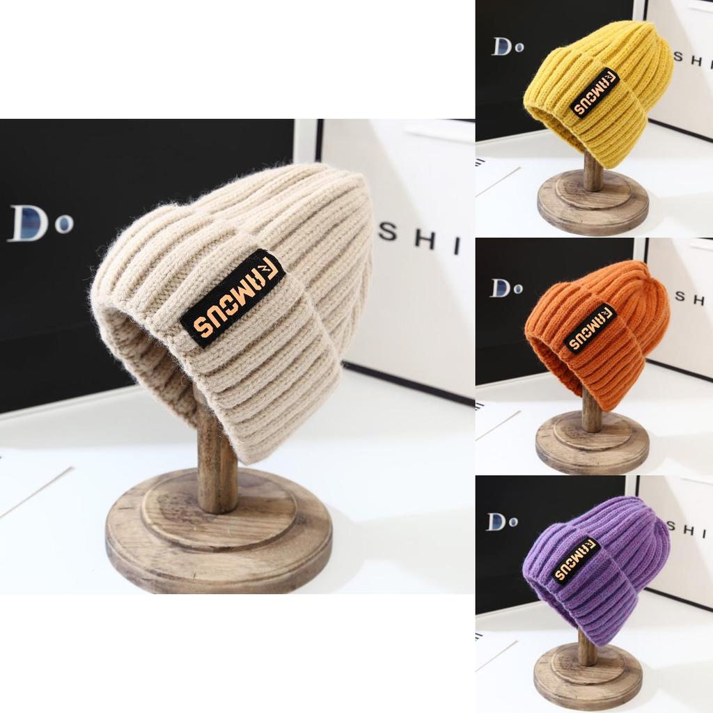 Knitted Winter Hat Women Korean Style Warm Letter For Casual Daily Wear