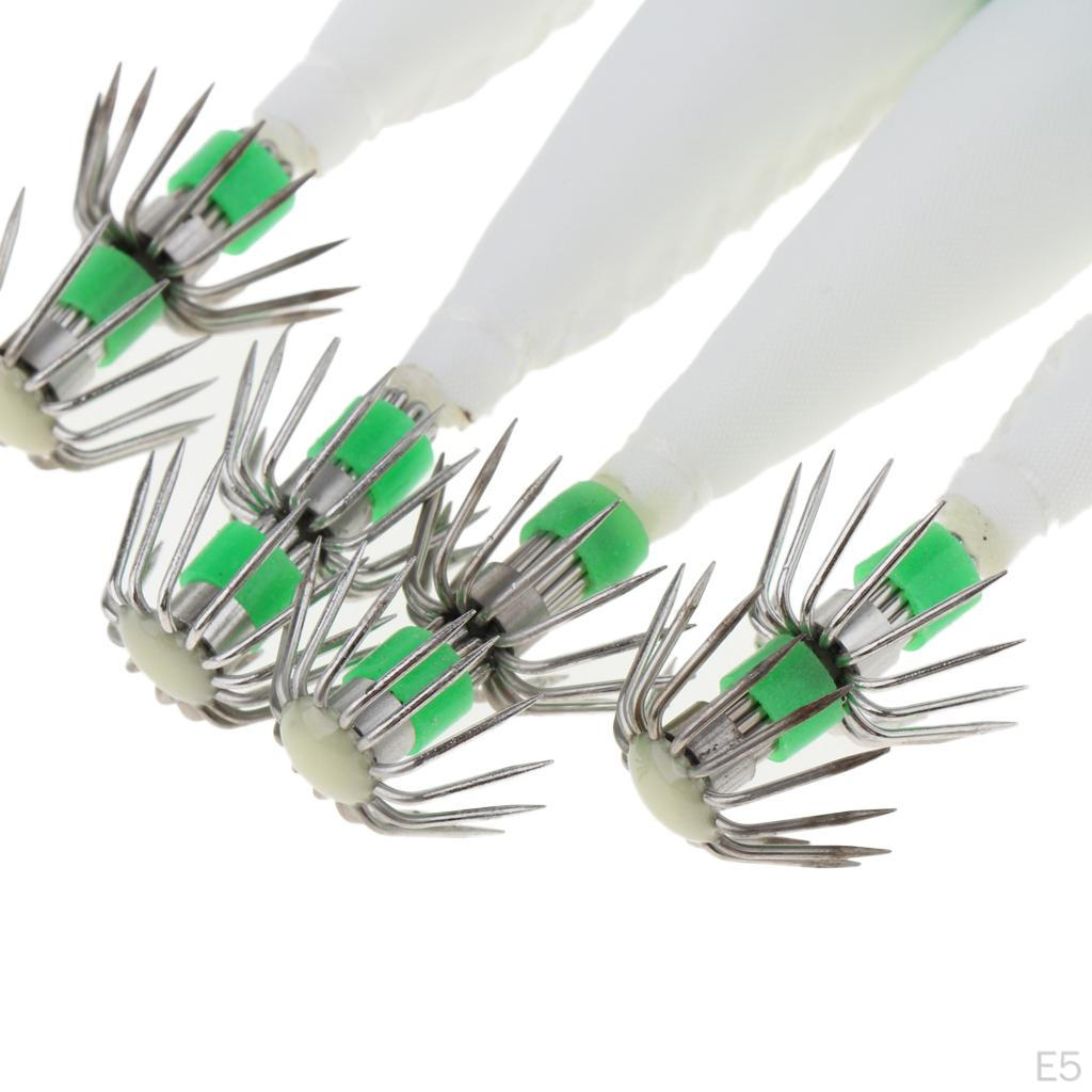 5pcs Dark Squid Hard Baits Fishing Night Umbrella Hook Freshwater Saltwater