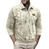 Men's Casual Loose Floral Top Lapel Button Long Sleeve Sweatshirt