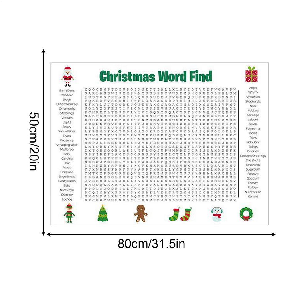 

Рождественский настенный плакат-игра Рождественский плакат с поиском слов Праздничное развлечение Семейное занятие Игра для рождественской вечеринки Гигантский плакат с поиском слов белый