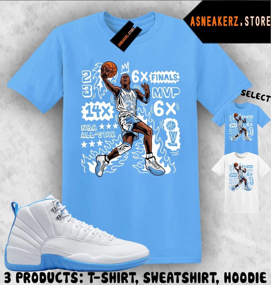 Рубашка в тон AJ 12 Melo 2025 Денвер Наггетс Матчевые кроссовки MJ Flair 23 Футболка Унисекс Футболка XXL