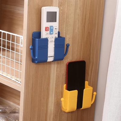 No Drill Adhesive Wall Mounted Storage Rack Remote Control Holder for Bedroom Home Organization Hanging Shelf Household Supplies
