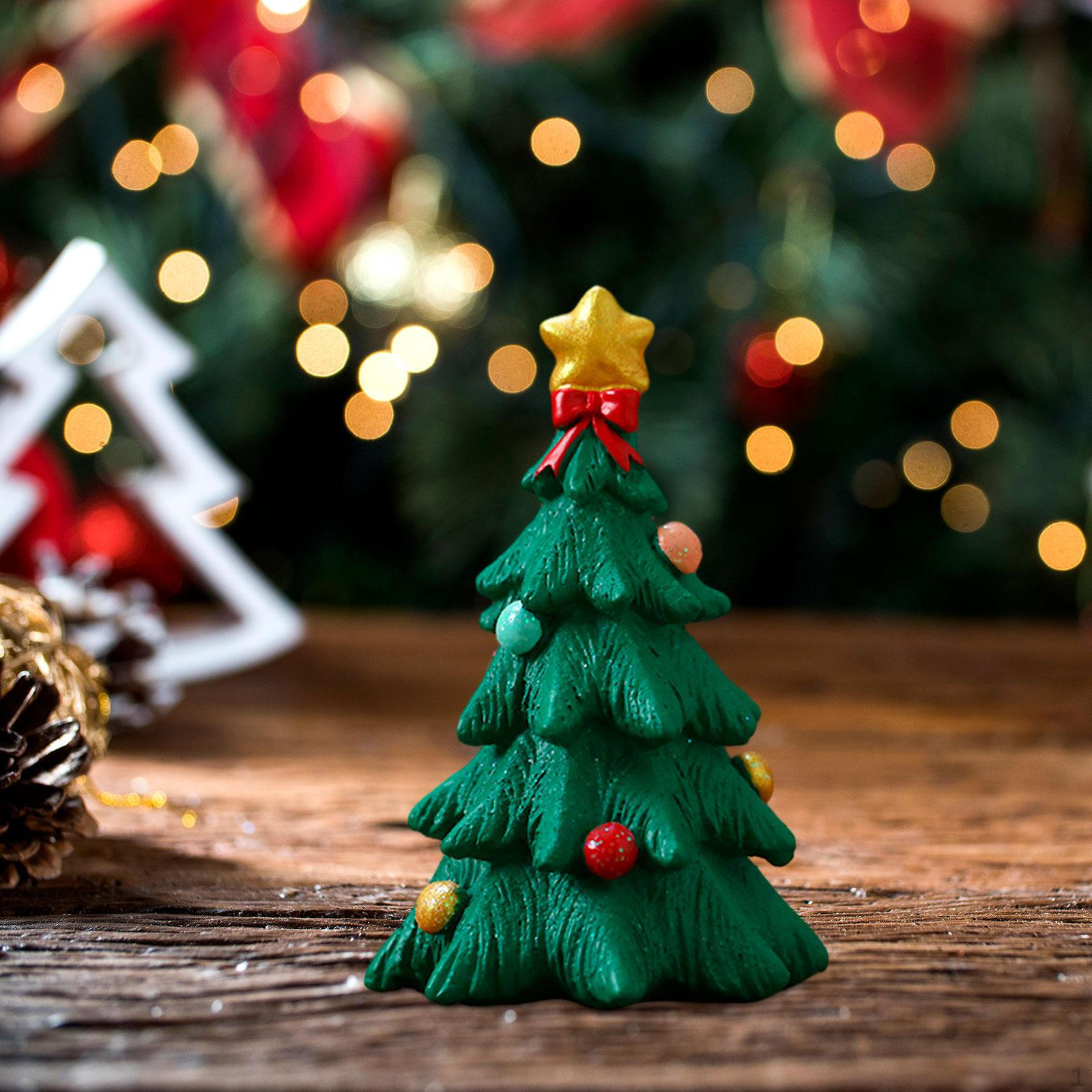 

Рождественская елка статуя смолы орнамент настольный декор ремесла миниатюрный
