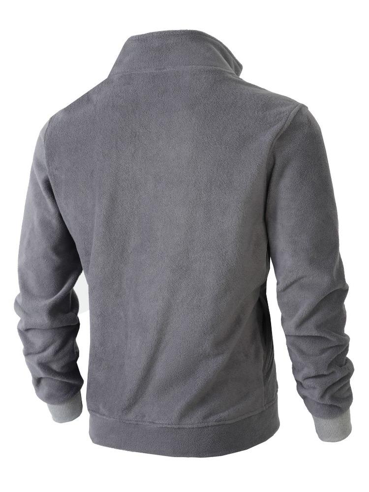 Slim Personality Autumn Winter Casual Stand-up Collar Zip Long-sleeved Pullover Men Moisture Wicking Not Easy To Deform Warmth Heat Breathable Tops