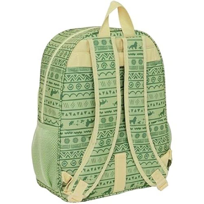 Sac à dos scolaire - SAFTA - MUFASA - Adaptable au chariot - Confortable - Vert/beige