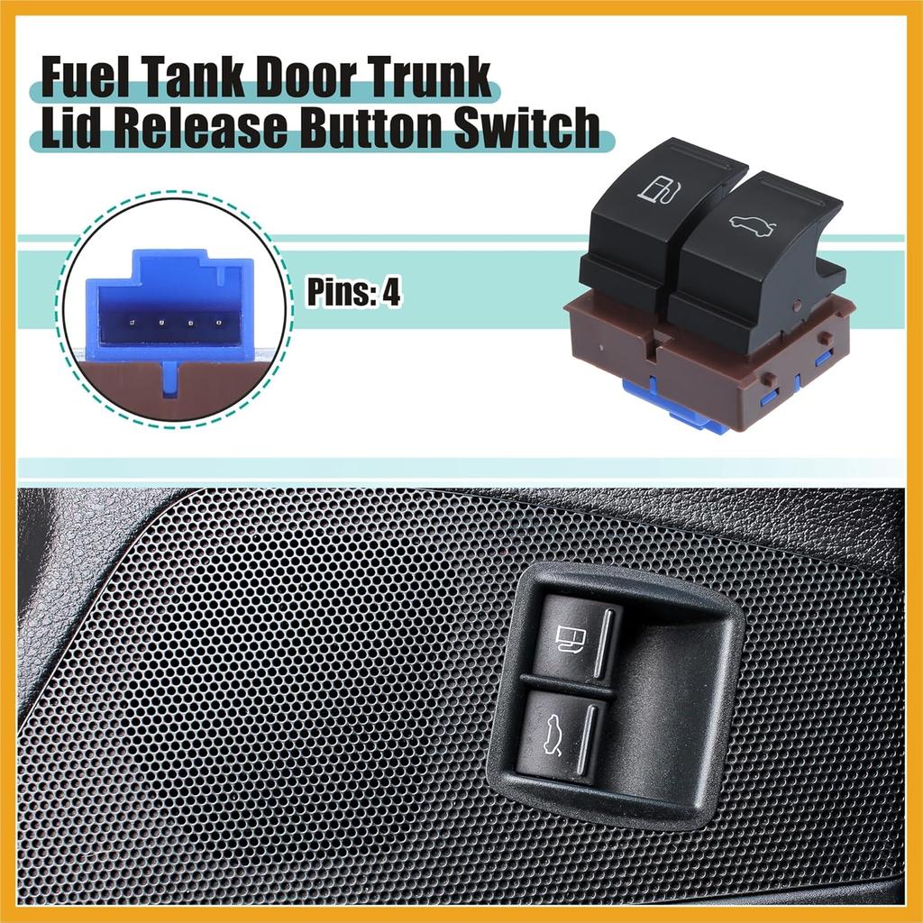 Fuel Tank Door Trunk Lid Release Button Switch Fit for VW CC 2009-2017 No.3C0959903B/3C0959903BREH - Pack of 1 Black Replacement