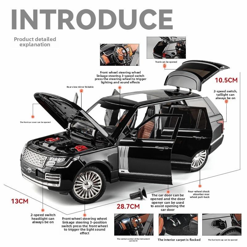 Range Rover Suv Car Model Kids Toy With Opening Doors And Sound Light Play For