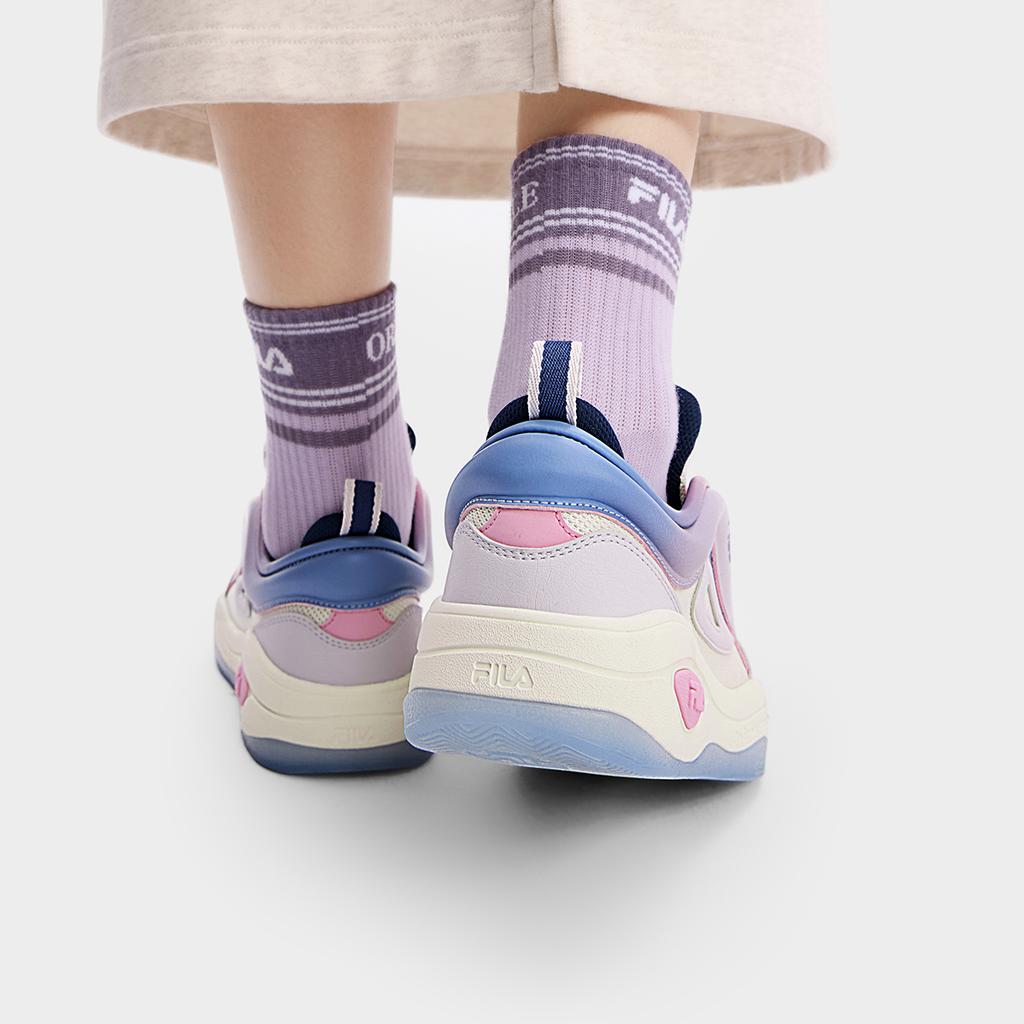 FILA Cushioning, Wear Resistant Low top Skateboard Shoes Women's Milk White/Rain Mist Gray F12W432208FGN