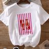 American Summer Marine Lobster Ins Printed Women Casual T-shirt Short Fashionable Y2k Personality Round Neck Comfortable T-shirt