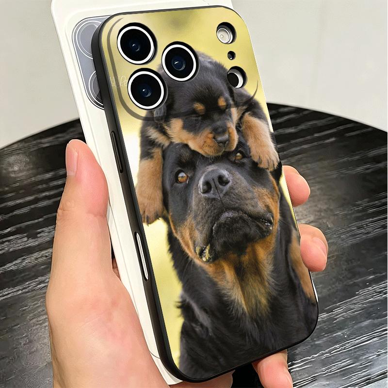 Rottweiler Dog Soft Phone Case for iPhone 16 16E 17 Air 15 Pro Max 14 Plus 13 Mini 11 12 7 Black Cover Back Shell